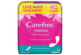 Protetor Diário Carefree Tododia Sem Perfume 40 unidades