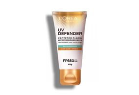 Protetor Solar Facial L'Oréal UV Defender Antioleosidade FPS 60 cor média 40g