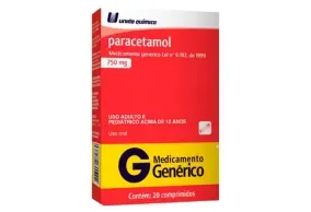 Paracetamol União Química 750mg 20 Comprimidos