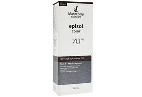 Protetor Solar Facial Episol Color FPS 70 tom 4 médio escuro 40ml