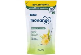 Sabonete Monange Detox capim-limão e gengibre líquido Refil 200ml