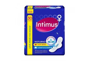 Absorvente Intimus Noturno Cobertura Suave Com Abas 30 Unidades