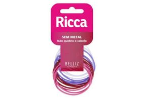 Elástico para Cabelo Ricca sem metal colors 12 unidades