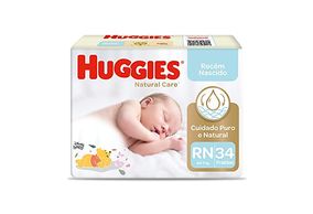 Fralda Descartável Huggies Natural Care Disney Baby RN 34 unidades