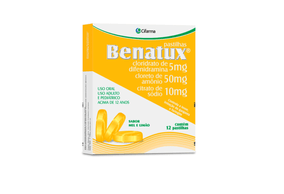 Benatux Sabor Mel Limão 5mg + 50mg + 10mg 12 pastilhas