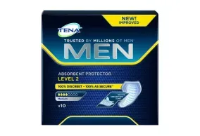 Absorvente Masculino Tena Men Level 2, Incontinência Urinária 10 unidades