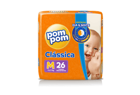 Fralda Pompom Classica Jumbo M 26 unidades