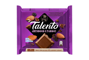 Chocolate Talento Amêndoas e Passas 25 gramas