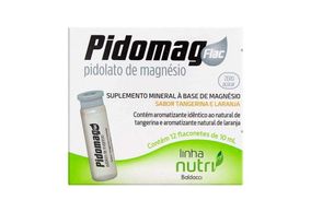 Pidomag Flac sabor Tangerina e Laranja 1500mg 12 flaconetes 10ml cada