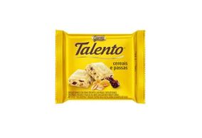 Chocolate Branco Talento Cereais e Passas 25 gramas