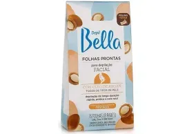 Folhas Prontas Para Depilação Facial Com Óleo de Argan - Depil Bella 16 folhas