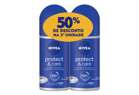 Desodorante Antitranspirante Nivea Protect & Care Roll-on 2 unidades