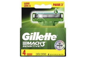 Carga para Aparelho de Barbear Gillette Mach3 Sensitive com 4 unidades