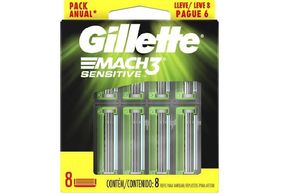 Carga de Aparelho para Barbear Gillette Mach3 Sensitive 8 unidades