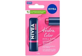 Hidratante Labial 2 em 1 Nivea Hidra Color Rosa Pink 1 unidade