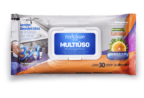 Lenço Umedecido De Limpeza Feelclean Multiuso 30 lenços