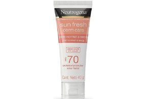 Protetor Solar Facial Neutrogena Sun Fresh Derm Care Dry Skin Pele Normal a Seca FPS 70 sem cor 40g