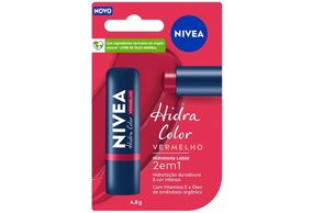 Hidratante Labial 2 em 1 Nivea Hidra Color Vermelho 1 unidade