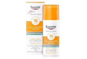 Protetor Solar Facial Eucerin Sun Oil Control Tinted claro, FPS70 50g