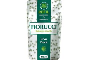 Sabonete para Mãos e Corpo Fiorucci Erva Doce refil, líquido 440ml