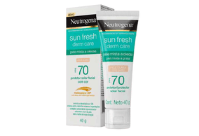 Protetor Solar Facial Neutrogena Sun Fresh Derm Care Pele Mista a Oleosa FPS 70 pele clara 40g loção