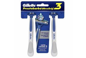 Gillette Prestobarba UltraGrip 3 Barbeador Descartável com 2 unidades 2 unidades