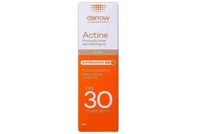 Protetor Solar Facial Darrow Actine Antioleosidade FPS 30, com cor, toque seco 40g