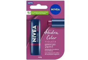 Hidratante Labial 2 em 1 Nivea Hidra Color Violeta 1 unidade