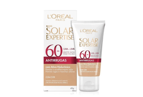 Protetor Solar Facial com Cor L'Oréal Expertise Antirrugas FPS 60 40g