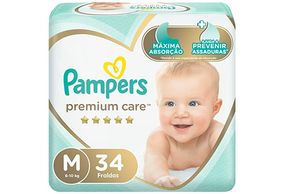 Fralda Pampers Premium Care M 34 unidades