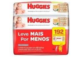 Lenços Toalhinhas  Umedecido Huggies Disney Baby Puro 4 pacotes com 48 lenços cada