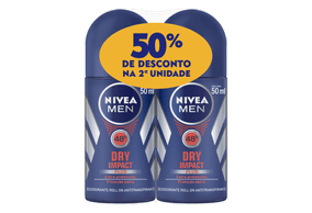 Desodorante Antitranspirante Nivea Men Active Dry Impact Roll-on 2 unidades