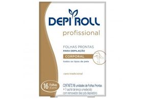 Folhas Prontas para Depilação Corporal Cera Tradicional Depi Roll 16 unidades