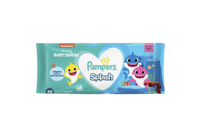 Lenço Umedecido Pampers Splash Baby Shark Sempre Limpo Limpeza Refrescante 48 unidades