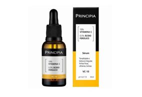 Sérum Vitamina C 10% + Ácido Ferúlico 0,5% Principia Skincare VC-10 - Antioxidante com 30ml