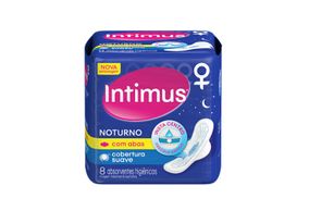 Absorvente Intimus Noturno Cobertura Suave com Abas com 8 unidades