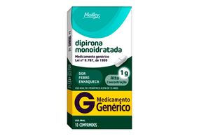 Dipirona Monohidratada Medley 1g com 10 Comprimidos Genérico
