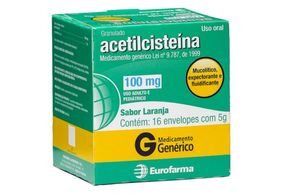 Acetilcisteina Granulado 100Mg Com 16 Envelopes De 5G Genérico Eurofarma