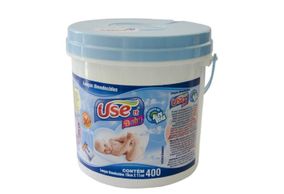 Lenço Umedecido Use It Balde Azul com 400 unidades