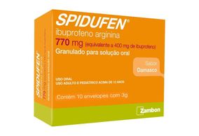 Spidufen Ibuprofeno 400mg + Arginina 370mg Granulado Sabor Damasco para Solução Oral 10 envelopes 3g