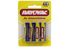 Pilha Rayovac Amarelinha AA Pequena Comum Com 4 Unidades