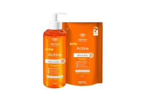 Kit Beleza Darow Actine Gel de Limpeza Vitamina C 400g com Pump  + Refil Gel de Limpeza Vitamina C 300g
