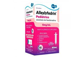 Allexofedrin Pedriatrico 6mg com 60ml Sabor Framboesa