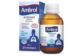 Ambrol Cloridrato de Ambroxol 30mg/5ml Xarope sabor pêssego e baunilha 100ml Brasterapica