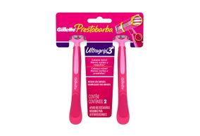 Aparelho Prestobarba Ultragrip3 Gillette Feminino com 2 unidades