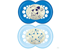 Chupeta Mam Original Night Coleção Trends 6+ meses Azul Tamanho 2 (Diversas Estampas)