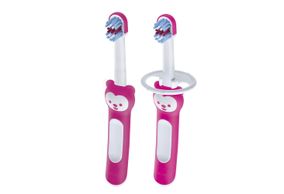 Kit Escova Dental Mam Baby's Brush + 6 meses Girls com 2 Unidades (Cores Diversas)