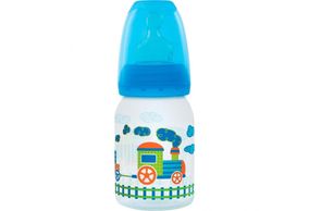 Mamadeira Lillo Divertida Bico Ortodôntico Silicone Azul Tamanho 1 com 120ml