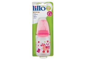 Mamadeira Lillo Divertida Bico Ortodôntica Silicone Rosa Tamanho 1 com 120ml