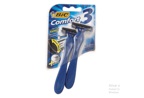 Aparelho De Barbear Bic Confort3 Normal Azul com 2 unidades